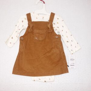 NEW Carter's Just One You Corduroy Romper Dress w/ Long Sleeve Shirt 6 Months
